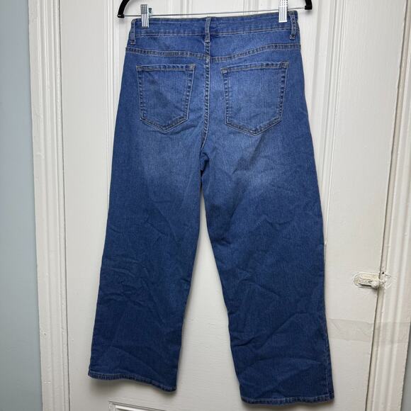 QVC LOGO by Lori Goldstein Regular Wide-Leg Crop Womens 4 Blue Medium Wash NWOT - Picture 5 of 7